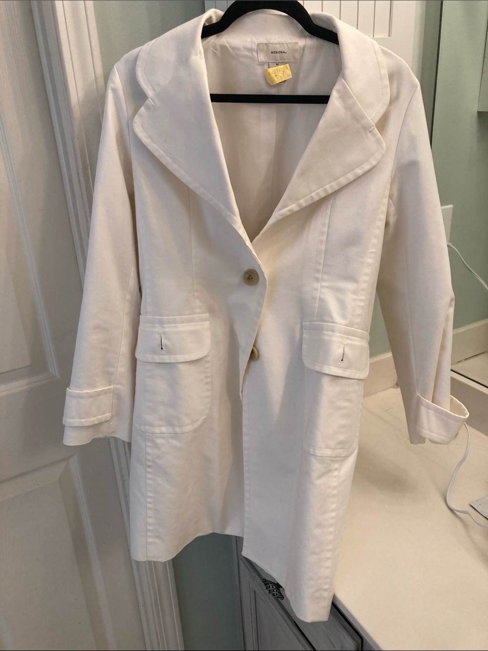 Merona Cream Single-Breasted Long Blazer